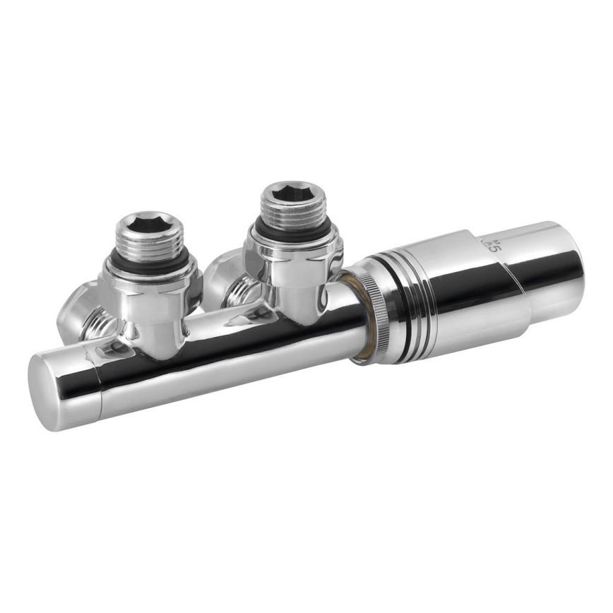 Bruckner - Thermostatische aansluitset voor centrale aansluiting WICHER glanzend chroom