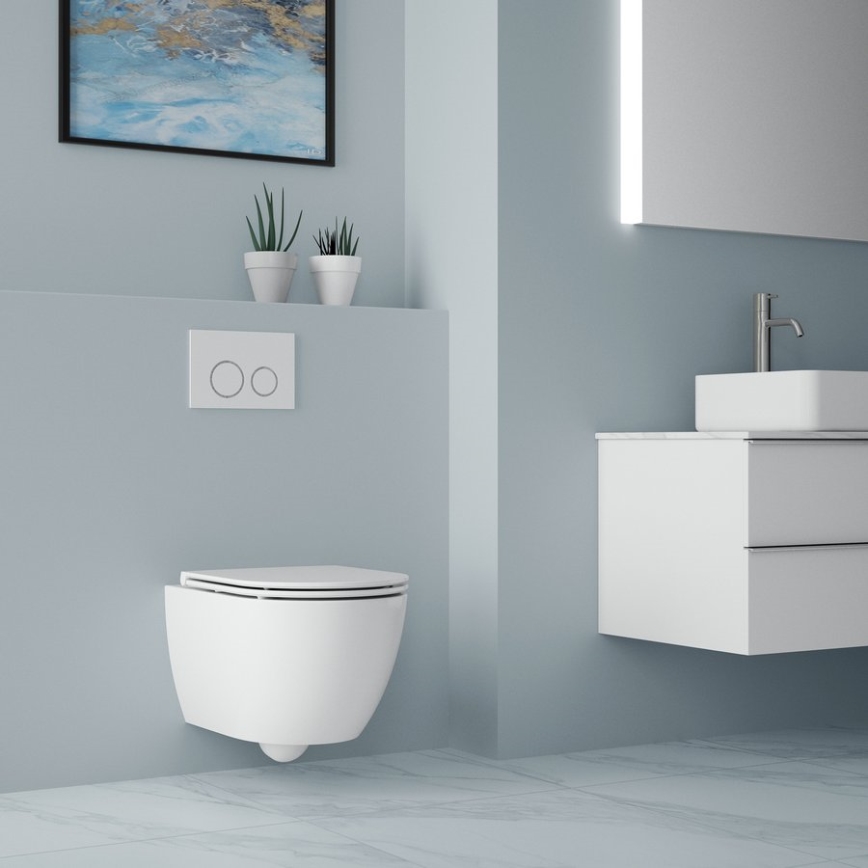 Bruckner - WC suspendu Vortex Rimless FULDA céramique/blanc