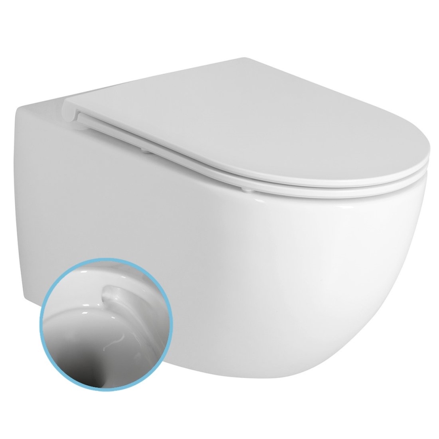 Bruckner - WC suspendu Vortex Rimless FULDA céramique/blanc