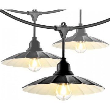 Buiten decoratieve lampenslinger CRETE 10xE27/230V 15m IP44