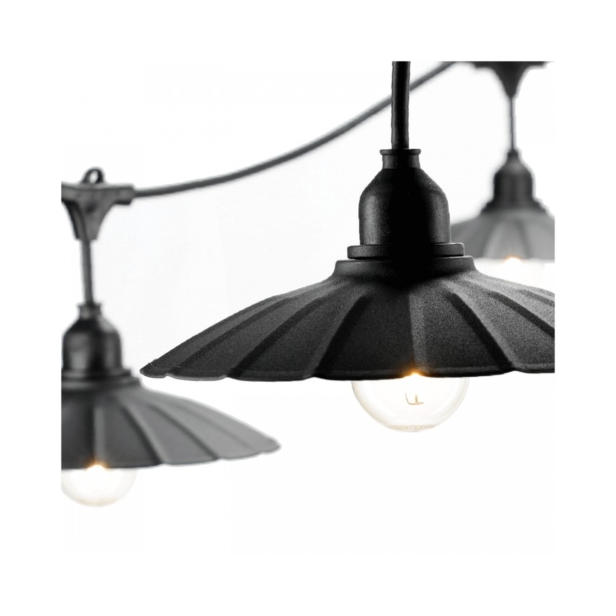 Buiten decoratieve lampenslinger CRETE 10xE27/230V 15m IP44