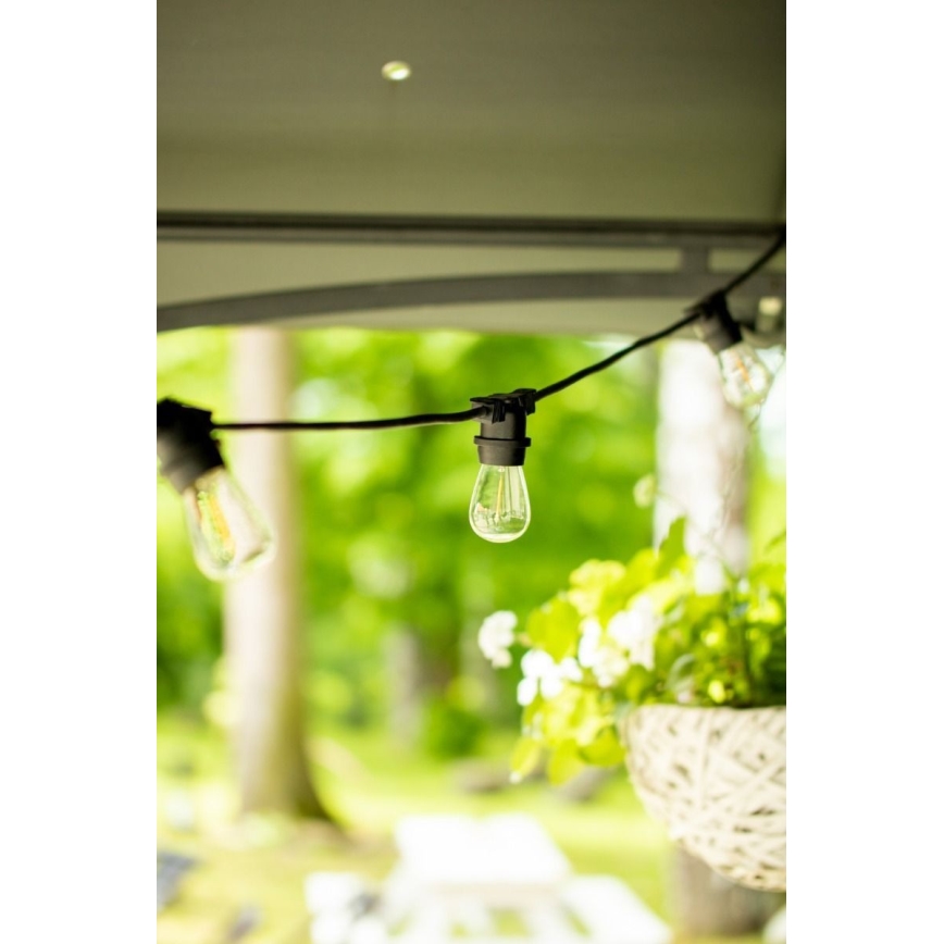 Buiten decoratieve lichtsnoer MIMOSA 20xE27/1,3W/230V IP44 20m