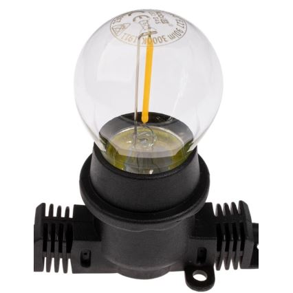 Buiten decoratieve lichtsnoer MIMOSA 20xE27/1,3W/230V IP44 20m