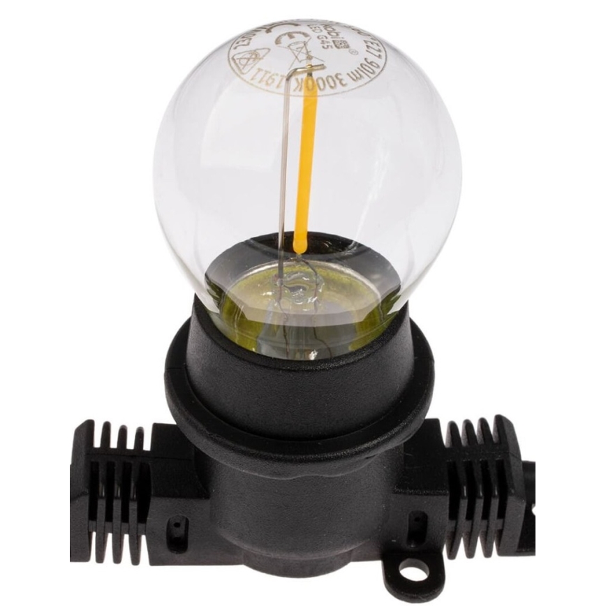 Buiten decoratieve lichtsnoer MIMOSA 20xE27/1,3W/230V IP44 20m