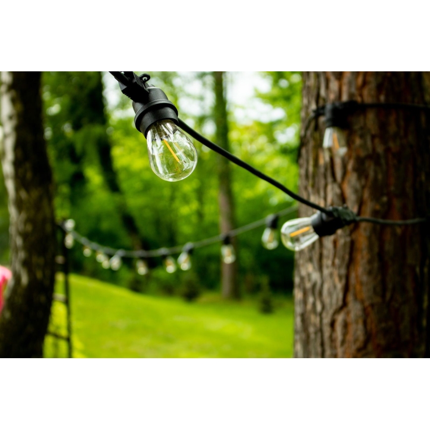 Buiten decoratieve lichtsnoer MIMOSA 20xE27/1,3W/230V IP44 20m