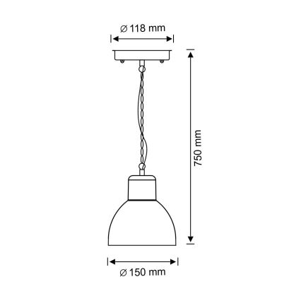 Buiten hanglamp ARNE 1xE27/10W/230V IP44