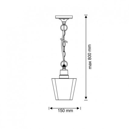 Buiten hanglamp GIZA 1xE27/10W/230V IP44