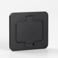 Buiten inbouw vloer stopcontact IP55 zwart rechthoekig