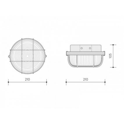 Buiten plafondlamp 1xE27/100W/230V IP44