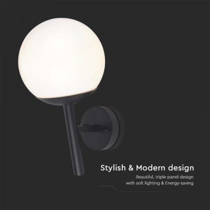 Buiten wandlamp 1xE27/60W/230V IP44 zwart