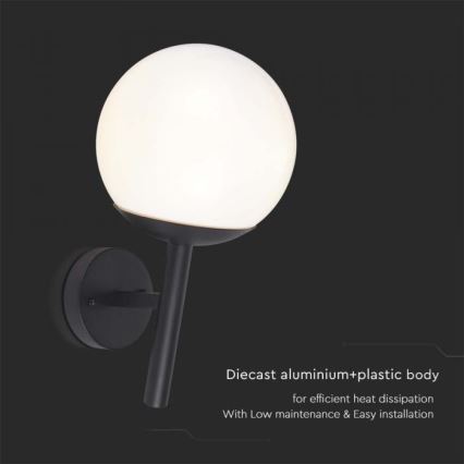 Buiten wandlamp 1xE27/60W/230V IP44 zwart
