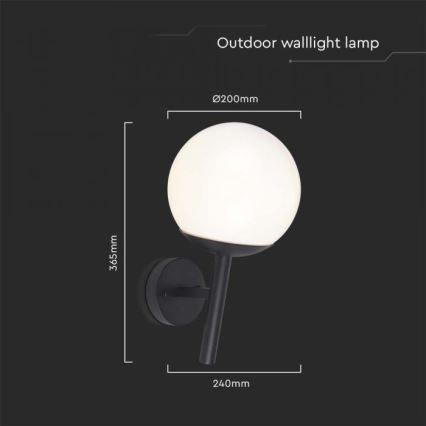 Buiten wandlamp 1xE27/60W/230V IP44 zwart