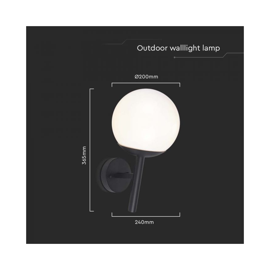 Buiten wandlamp 1xE27/60W/230V IP44 zwart