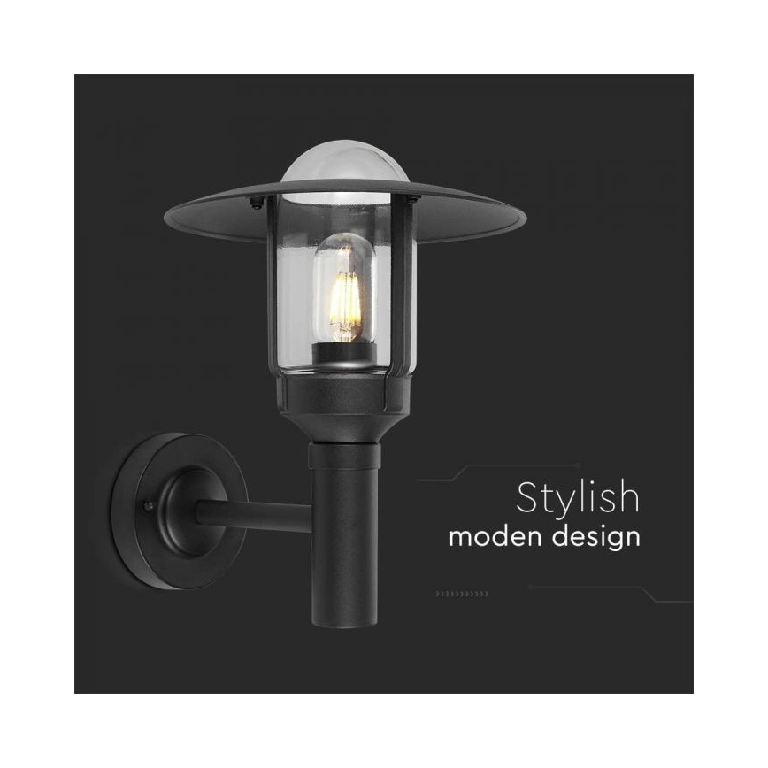 Buiten wandlamp 1xE27/60W/230V IP44 zwart