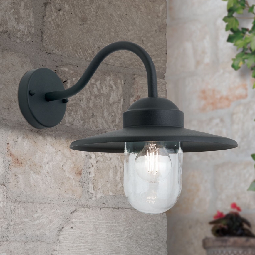 Buiten wandlamp EDWARD 1xE27/60W/230V IP44 zwart