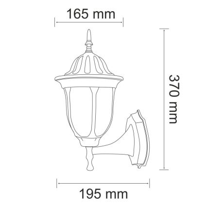 Buiten wandlamp FLORENCJA 1xE27/20W/230V IP43