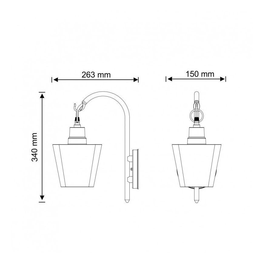 Buiten wandlamp GIZA 1xE27/10W/230V IP44