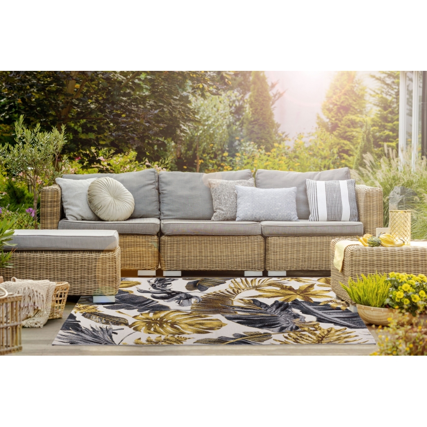 Buitenkleed CAPPUCCINO 80x165 cm goud/grijs/wit