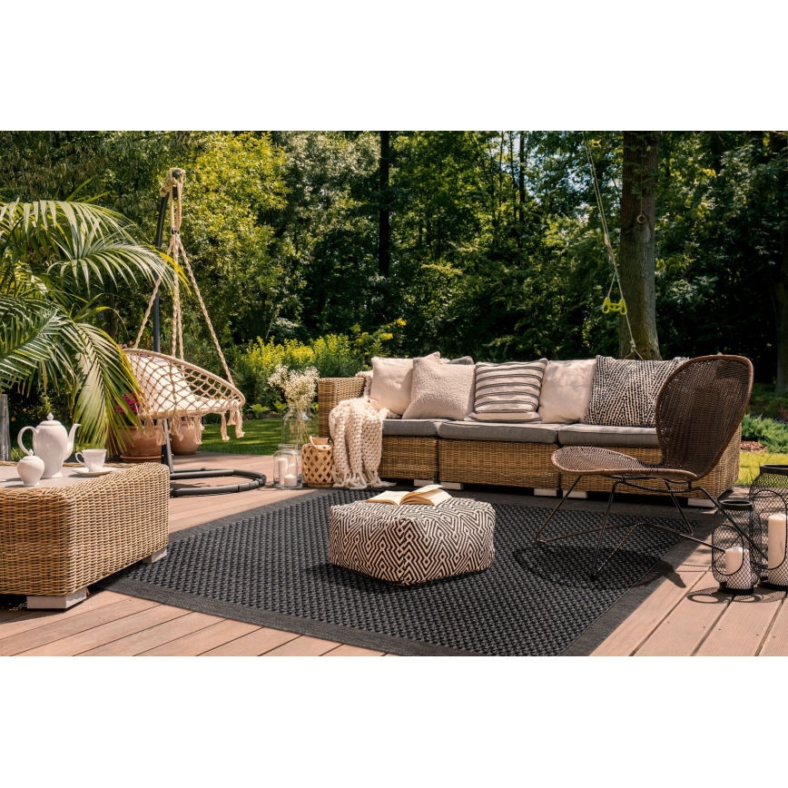 Buitenkleed EXPRESS NEW OUTDOOR 120x160 cm antraciet/bruin