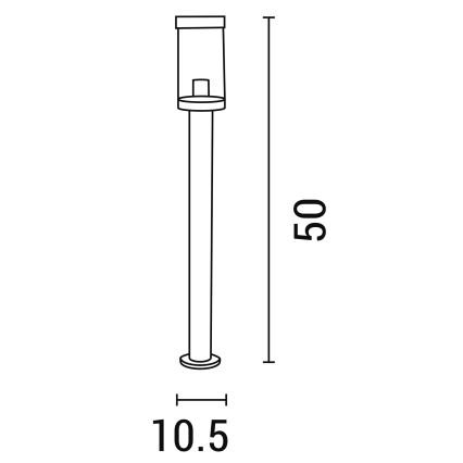 Buitenlamp 1xE27/15W/230V 50 cm IP44 zwart