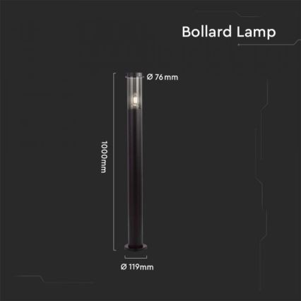 Buitenlamp 1xE27/18W/230V IP44 100 cm