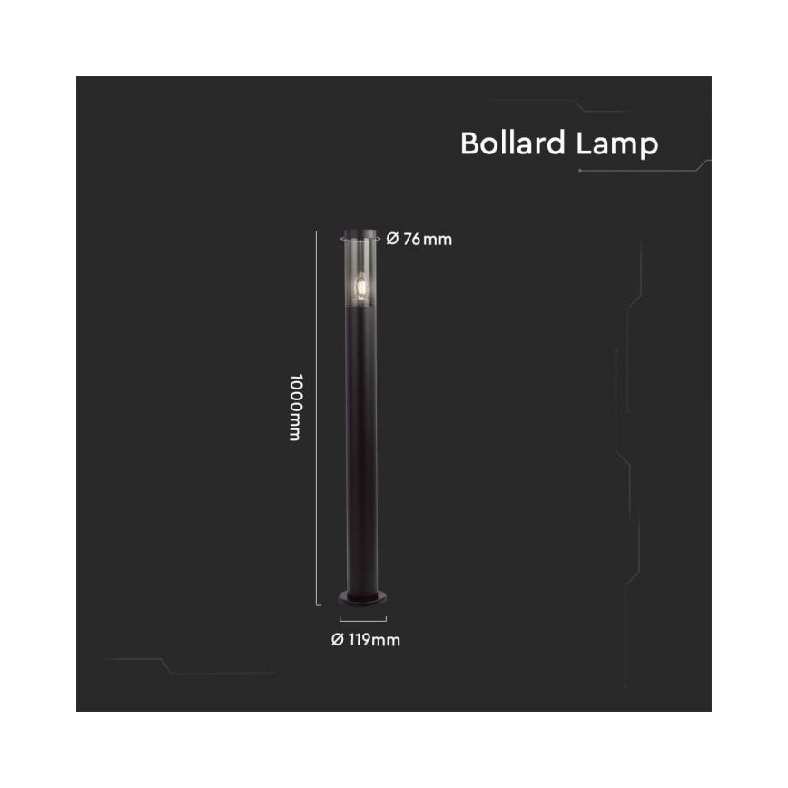 Buitenlamp 1xE27/18W/230V IP44 100 cm
