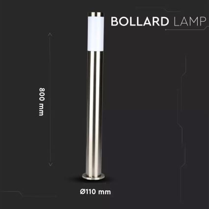 Buitenlamp 1xE27/60W/230V IP44 80cm matný chrom