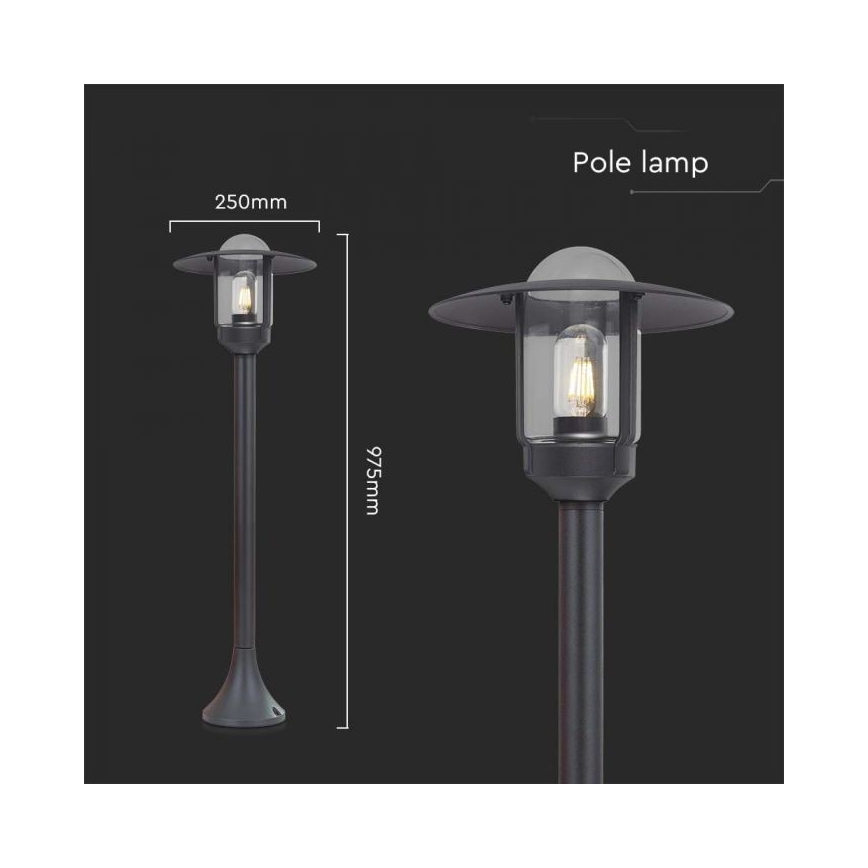 Buitenlamp 1xE27/60W/230V IP44 zwart