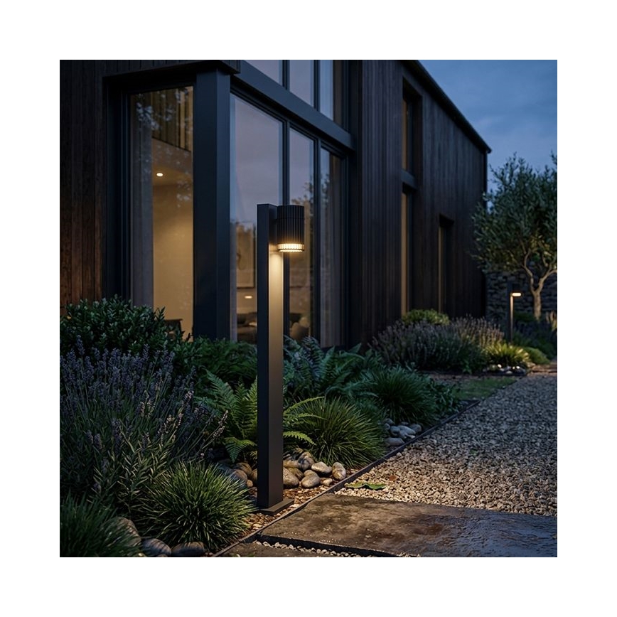Buitenlamp 1xGU10/10W/230V IP44 80 cm zwart