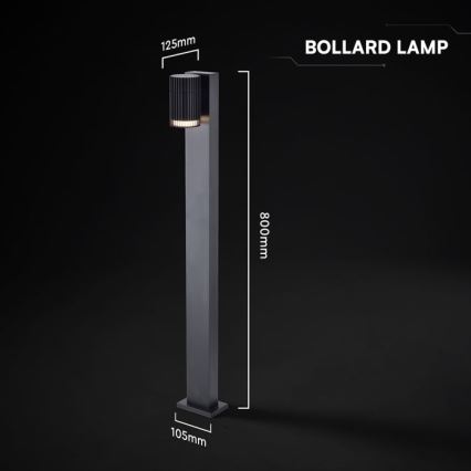 Buitenlamp 1xGU10/10W/230V IP44 80 cm zwart