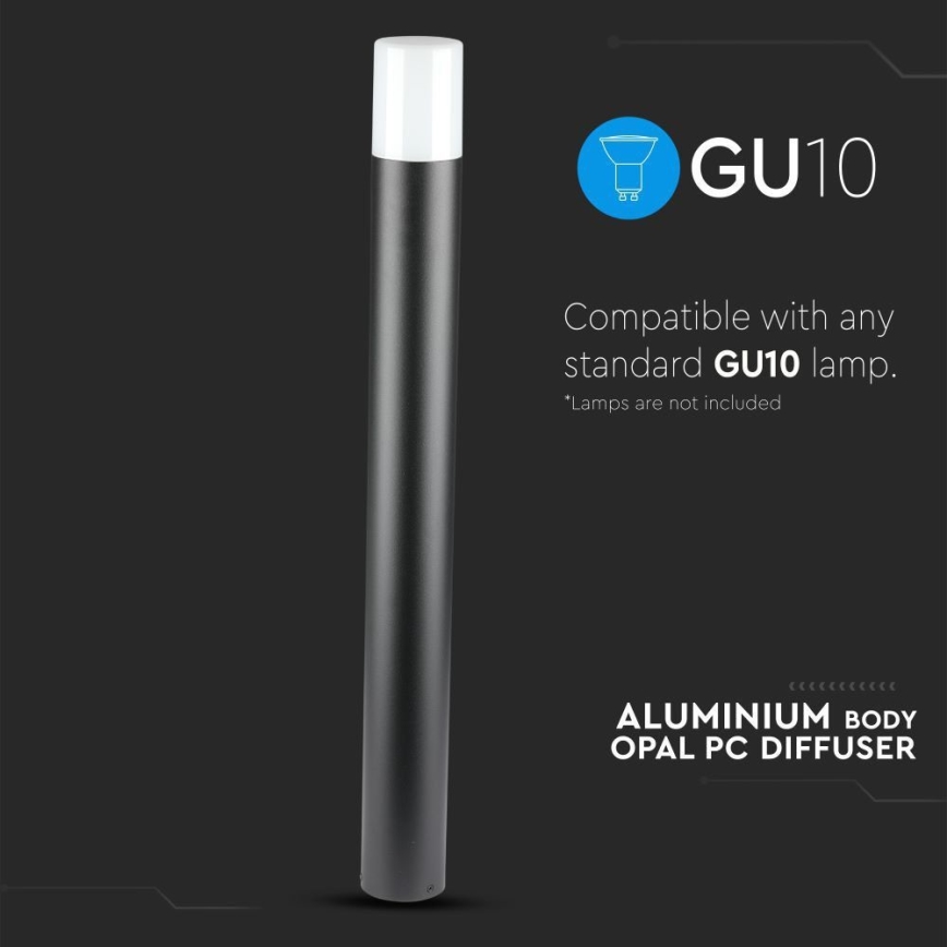 Buitenlamp 1xGU10/35W/230V IP54 80 cm zwart