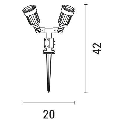 Buitenlamp 2xE27/15W/230V IP44 zwart