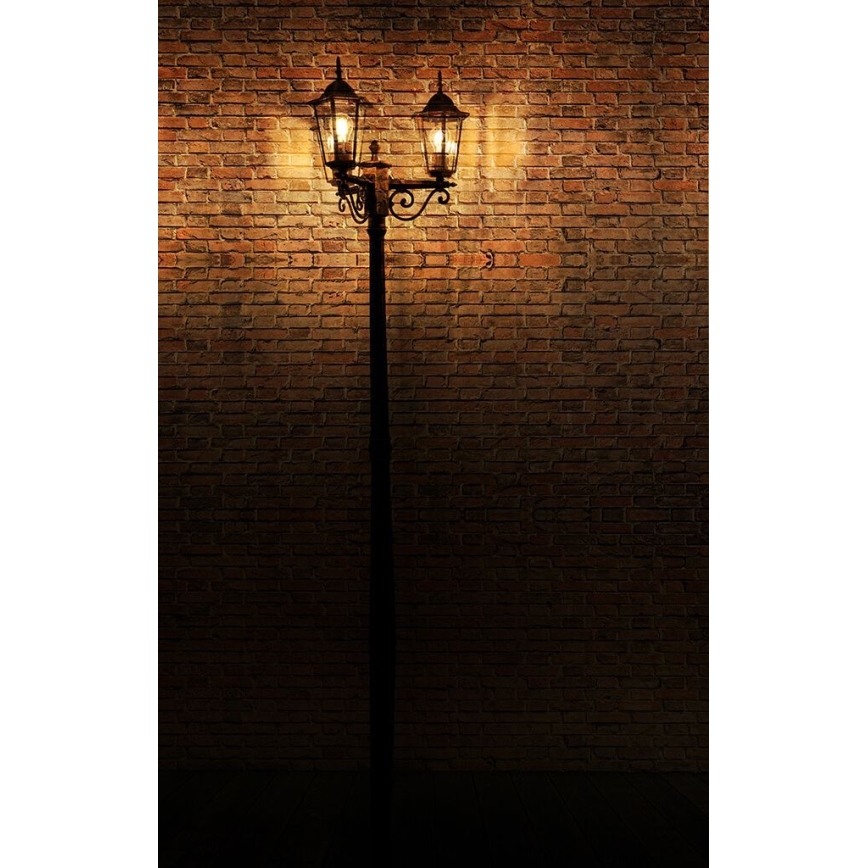 Buitenlamp 3xE27/20W/230V IP43 2,58 m zwart