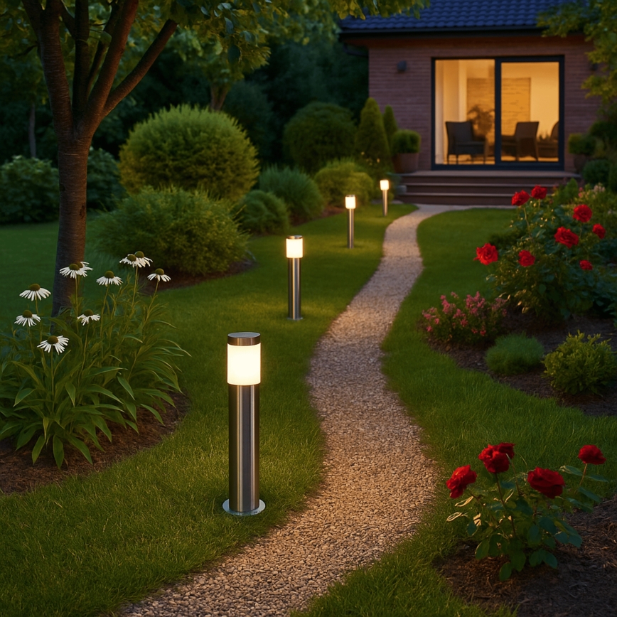 Buitenlamp BROOKLYN 1xE27/60W/230V 45 cm IP44 mat chroom