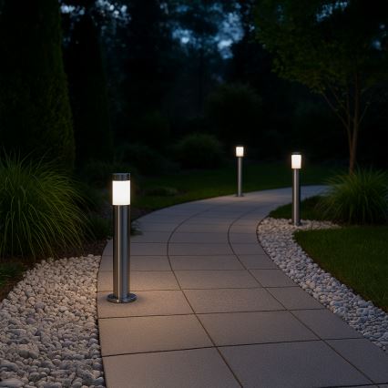 Buitenlamp BROOKLYN 1xE27/60W/230V 45 cm IP44 mat chroom