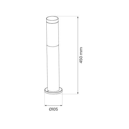 Buitenlamp BROOKLYN 1xE27/60W/230V 45 cm IP44 mat chroom