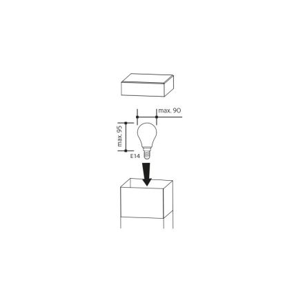 Buitenlamp GARD 1x E14 / 60W / 230V IP44