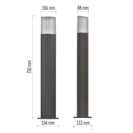 Buitenlamp LANA 1xE27/25W/230V IP54 75 cm