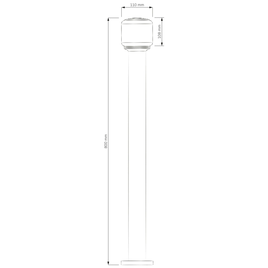 Buitenlamp MADRID 1xE27/12W/230V 80 cm IP44 zwart