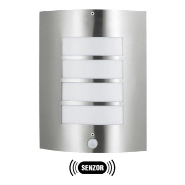 Buitenlamp MEMPHIS met sensor, roestvrij staal, IP44