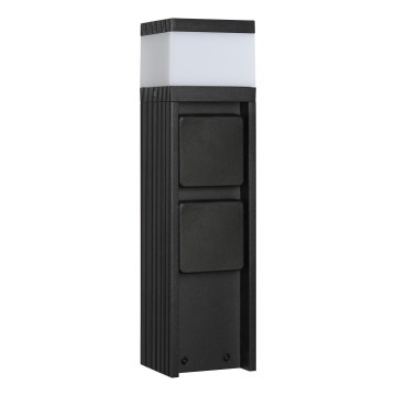 Buitenlamp met 2 stopcontacten VESPER 1xG9/5W/230V IP44 30 cm zwart