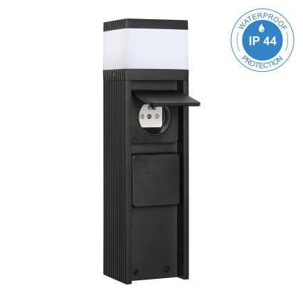 Buitenlamp met 2 stopcontacten VESPER 1xG9/5W/230V IP44 30 cm zwart