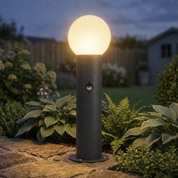 Buitenlamp met bewegings- en schemersensor STONO 1xE27/15W/230V 80 cm IP65 antraciet
