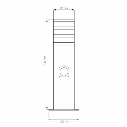 Buitenlamp met houder TEKSAS 1xE27/20W/230V 44 cm IP44 zwart