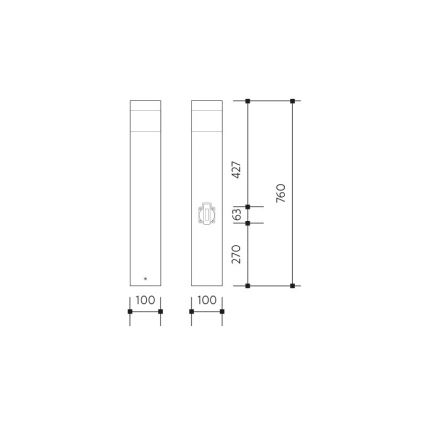 Buitenlamp met sensor en stopcontact GARD 1xE14/60W IP44