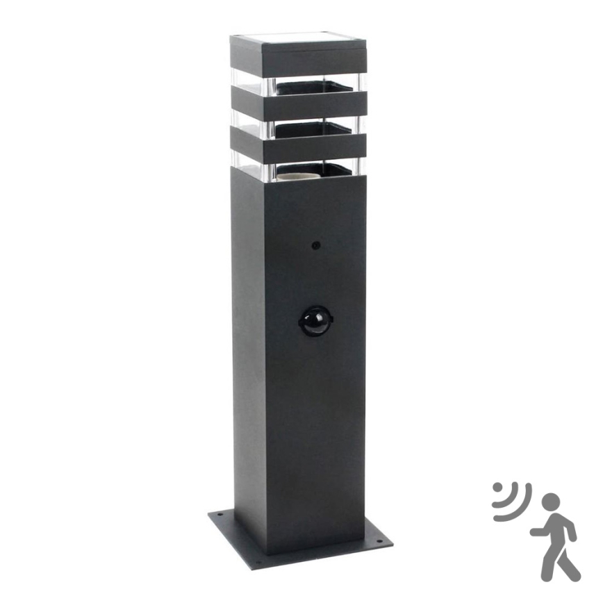 Buitenlamp met sensor TEKSAS 1xE27/12W/230V IP44 44 cm antraciet