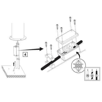 Buitenlamp RINO 1xE27/12W/230V IP54 74 cm zwart