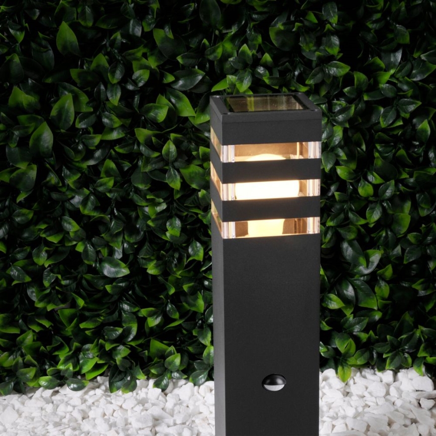 Buitenlamp met sensor TEKSAS 1xE27/12W/230V IP44 44 cm antraciet