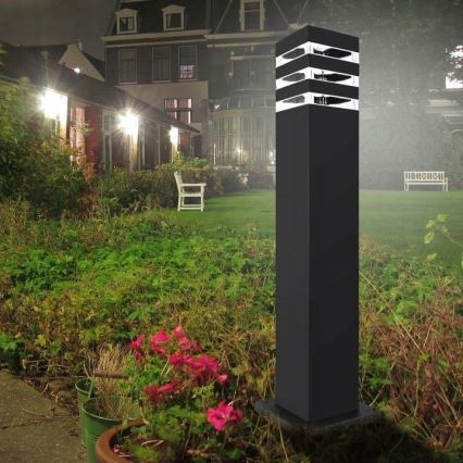 Buitenlamp met sensor TEKSAS 1xE27/12W/230V IP44 44 cm antraciet