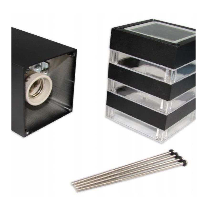 Buitenlamp met sensor TEKSAS 1xE27/12W/230V IP44 44 cm antraciet